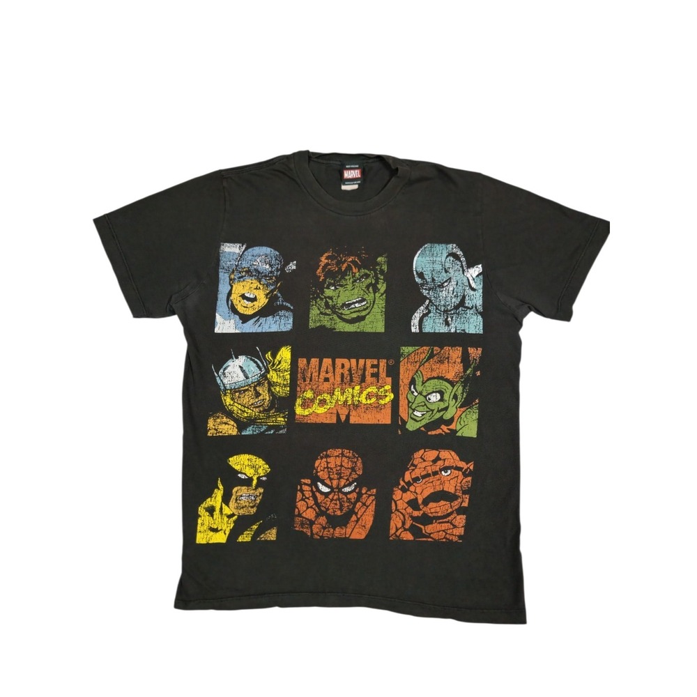 Mad Engine Marvel Comics Super Hero T-Shirt No Size Tag! See pictures Distressed